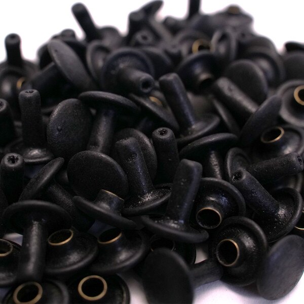 SBDCR.Matte Black.Medium.02.jpg Double Capped Rivet - Solid Brass Image